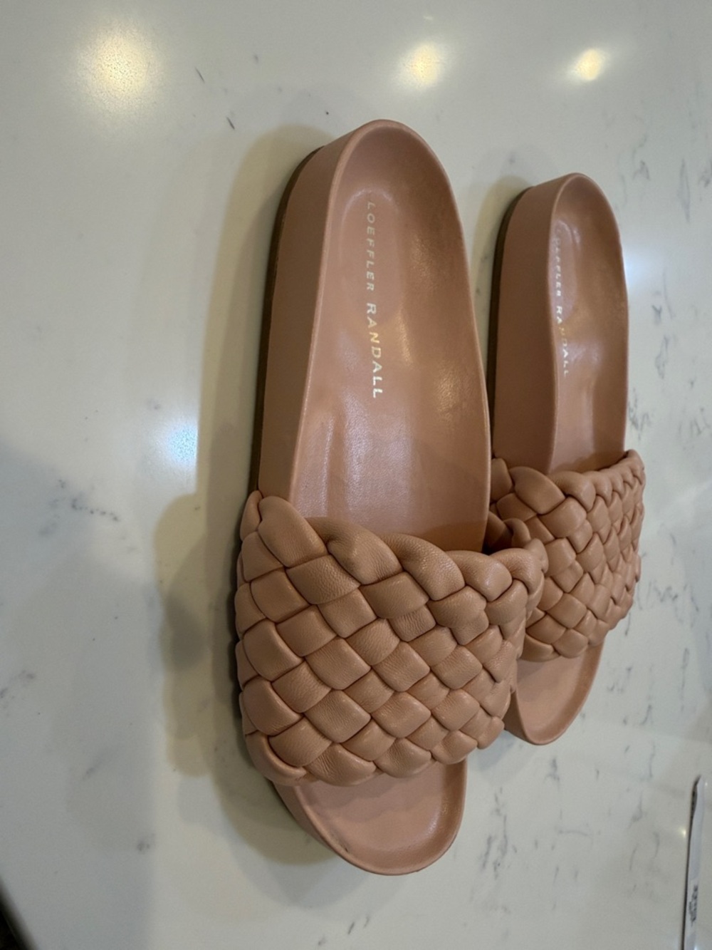 Leather Braided Slide Sandals - Blush. Loeffler Randall - Picture 4 of 7